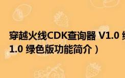 穿越火线CDK查询器 V1.0 绿色版（穿越火线CDK查询器 V1.0 绿色版功能简介）