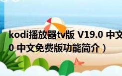 kodi播放器tv版 V19.0 中文免费版（kodi播放器tv版 V19.0 中文免费版功能简介）