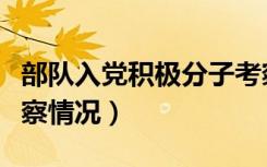 部队入党积极分子考察情况（入党积极分子考察情况）