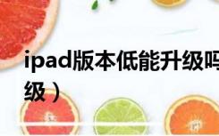 ipad版本低能升级吗（ipad版本过低怎么升级）