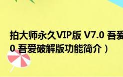 拍大师永久VIP版 V7.0 吾爱破解版（拍大师永久VIP版 V7.0 吾爱破解版功能简介）