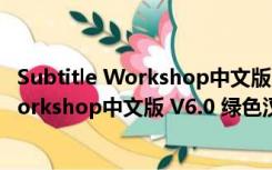 Subtitle Workshop中文版 V6.0 绿色汉化版（Subtitle Workshop中文版 V6.0 绿色汉化版功能简介）