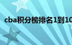 cba积分榜排名1到10名（cba积分榜排名）