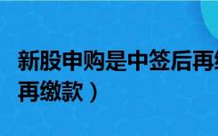 新股申购是中签后再缴费吗（新股申购中签后再缴款）