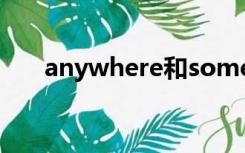 anywhere和somewhere的区别用法