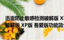 迅雷防止敏感检测破解版 XP版 吾爱版（迅雷防止敏感检测破解版 XP版 吾爱版功能简介）