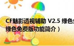 CF魅影透视辅助 V2.5 绿色免费版（CF魅影透视辅助 V2.5 绿色免费版功能简介）