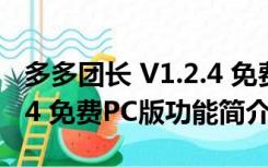 多多团长 V1.2.4 免费PC版（多多团长 V1.2.4 免费PC版功能简介）