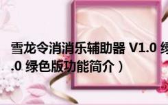 雪龙令消消乐辅助器 V1.0 绿色版（雪龙令消消乐辅助器 V1.0 绿色版功能简介）