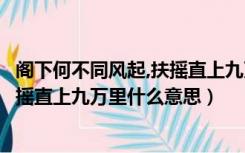 阁下何不同风起,扶摇直上九万里啥意思（阁下何不同风起扶摇直上九万里什么意思）