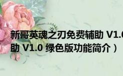 新哥英魂之刃免费辅助 V1.0 绿色版（新哥英魂之刃免费辅助 V1.0 绿色版功能简介）