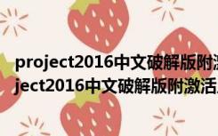 project2016中文破解版附激活工具 32/64位 免费版（project2016中文破解版附激活工具 32/64位 免费版功能简介）