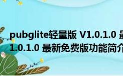 pubglite轻量版 V1.0.1.0 最新免费版（pubglite轻量版 V1.0.1.0 最新免费版功能简介）