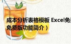 成本分析表格模板 Excel免费版（成本分析表格模板 Excel免费版功能简介）