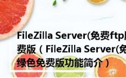 FileZilla Server(免费ftp服务器软件) V0.9.53 英文绿色免费版（FileZilla Server(免费ftp服务器软件) V0.9.53 英文绿色免费版功能简介）