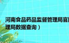 河南食品药品监督管理局官网网址（河南省食品药品监督管理局数据查询）