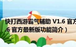 快打西游霸气辅助 V1.6 官方最新版（快打西游霸气辅助 V1.6 官方最新版功能简介）