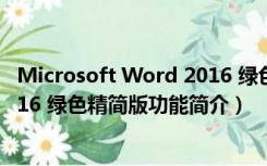 Microsoft Word 2016 绿色精简版（Microsoft Word 2016 绿色精简版功能简介）