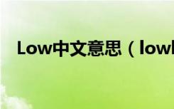 Low中文意思（lowbee中文是什么意思）