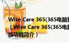 Wise Care 365(365电脑智能优化系统) V6.1.6 官方最新版（Wise Care 365(365电脑智能优化系统) V6.1.6 官方最新版功能简介）