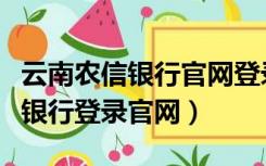 云南农信银行官网登录入口（云南农信社网上银行登录官网）