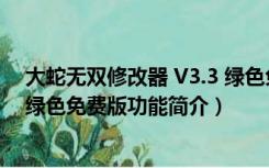 大蛇无双修改器 V3.3 绿色免费版（大蛇无双修改器 V3.3 绿色免费版功能简介）