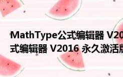 MathType公式编辑器 V2016 永久激活版（MathType公式编辑器 V2016 永久激活版功能简介）