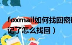 foxmail如何找回密码（foxmail邮箱密码忘记了怎么找回）