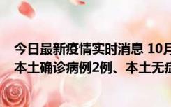 今日最新疫情实时消息 10月9日0时至12时，山东济南新增本土确诊病例2例、本土无症状感染者1例