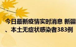 今日最新疫情实时消息 新疆10月8日新增本土确诊病例53例、本土无症状感染者383例