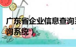 广东省企业信息查询系统官网（广东省企业查询系统）