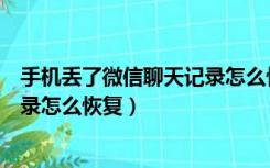 手机丢了微信聊天记录怎么恢复软件（手机丢了微信聊天记录怎么恢复）