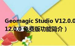 Geomagic Studio V12.0.0 免费版（Geomagic Studio V12.0.0 免费版功能简介）