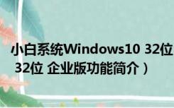 小白系统Windows10 32位 企业版（小白系统Windows10 32位 企业版功能简介）