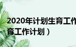 2020年计划生育工作计划表（2020年计划生育工作计划）