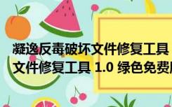 凝逸反毒破坏文件修复工具 1.0 绿色免费版（凝逸反毒破坏文件修复工具 1.0 绿色免费版功能简介）