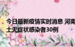 今日最新疫情实时消息 河南昨日新增本土确诊病例8例，本土无症状感染者30例