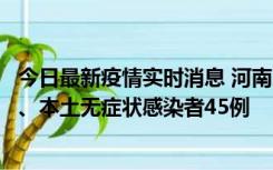 今日最新疫情实时消息 河南10月9日新增本土确诊病例11例、本土无症状感染者45例