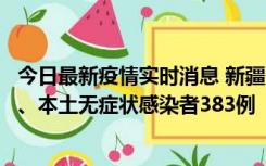 今日最新疫情实时消息 新疆10月8日新增本土确诊病例53例、本土无症状感染者383例