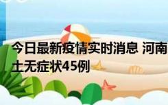 今日最新疫情实时消息 河南10月9日新增本土确诊11例、本土无症状45例