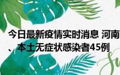 今日最新疫情实时消息 河南10月9日新增本土确诊病例11例、本土无症状感染者45例