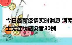 今日最新疫情实时消息 河南昨日新增本土确诊病例8例，本土无症状感染者30例