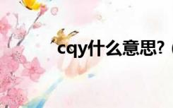 cqy什么意思?（cqy什么意思）