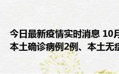 今日最新疫情实时消息 10月9日0时至12时，山东济南新增本土确诊病例2例、本土无症状感染者1例