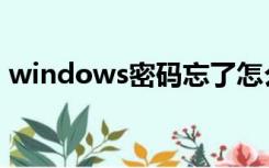 windows密码忘了怎么办（windows密码）