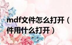 mdf文件怎么打开（MDF是什么格式MDF文件用什么打开）