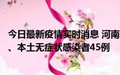 今日最新疫情实时消息 河南10月9日新增本土确诊病例11例、本土无症状感染者45例