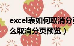 excel表如何取消分页预览（excel表格中怎么取消分页预览）