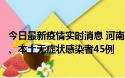 今日最新疫情实时消息 河南10月9日新增本土确诊病例11例、本土无症状感染者45例