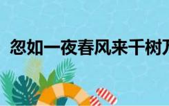 忽如一夜春风来千树万树梨花开意思是什么